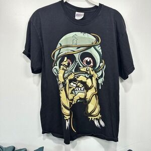 VTG Shinedown Zombie Skull Graphic Band Print T‎ Shirt Black Horror